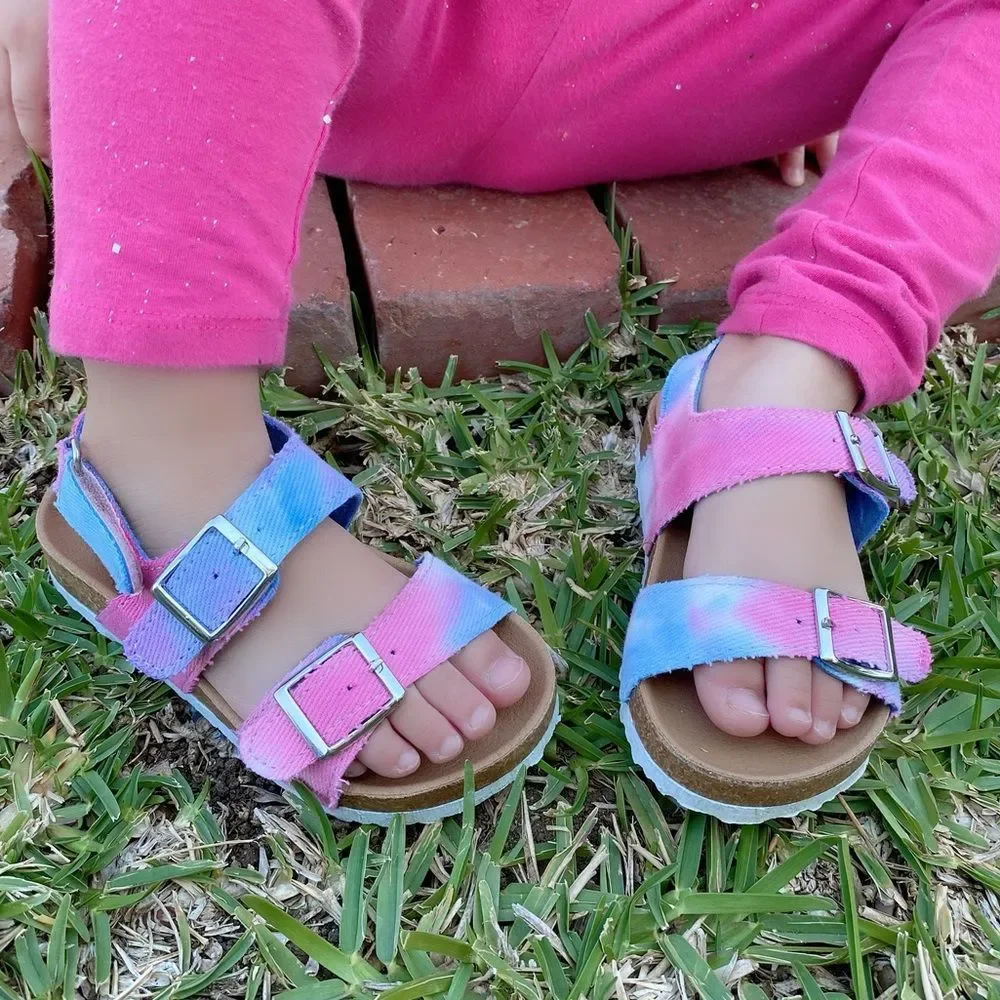 Little Girl Tie Dye Birkens Sandals